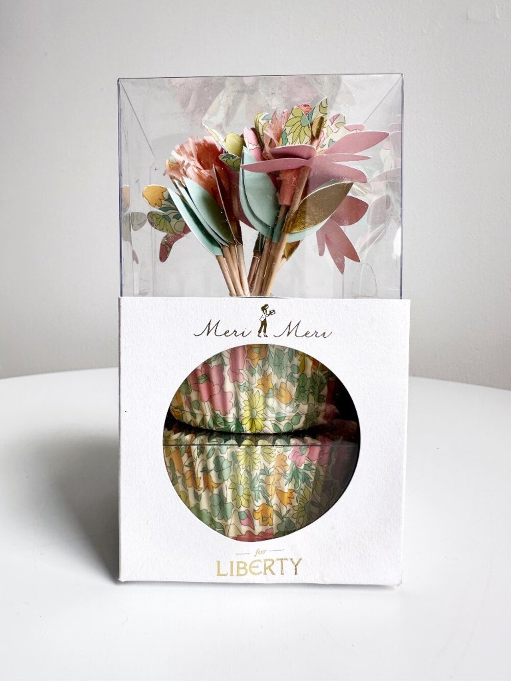 Meri Meri x Liberty London Poppy & Daisy Cupcake Kit 24 Liners 12 Toppers NWOT